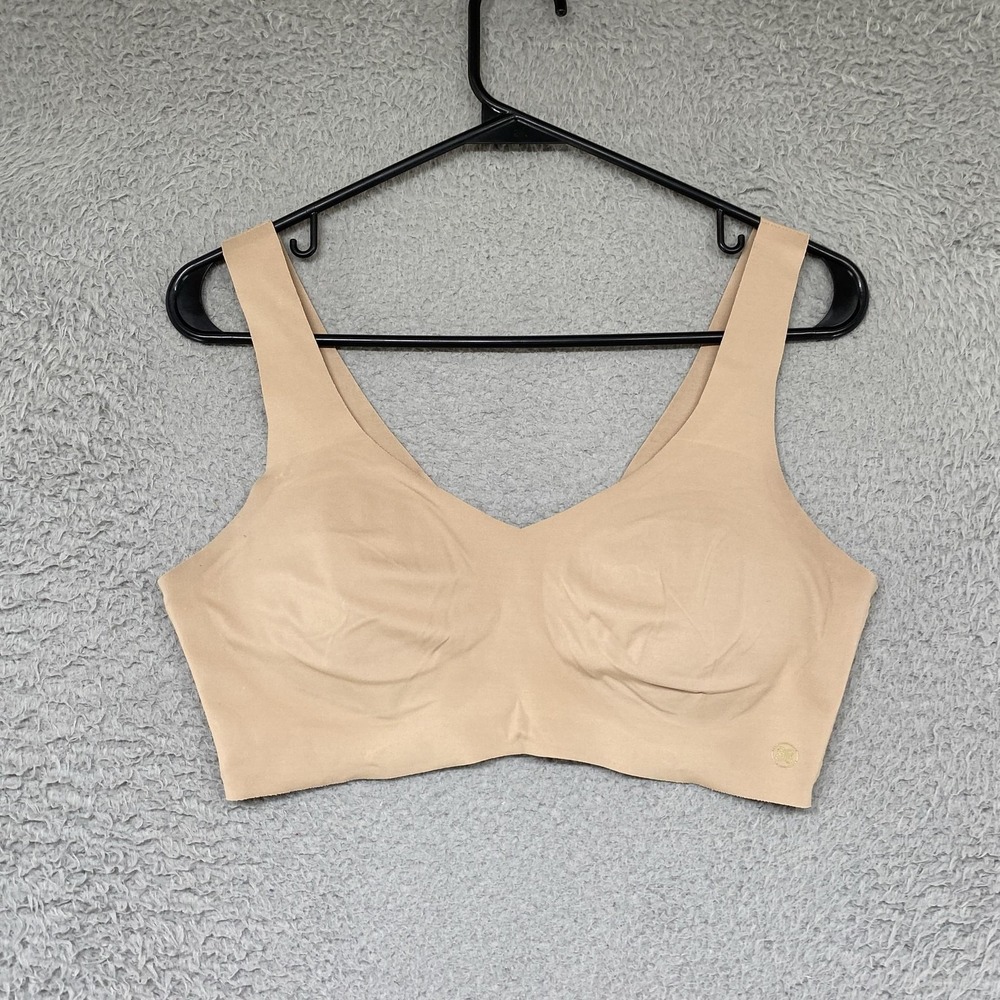 Honeylove V Neck Bra Womens Small Beige Wireless Seamless Bralette Everyday